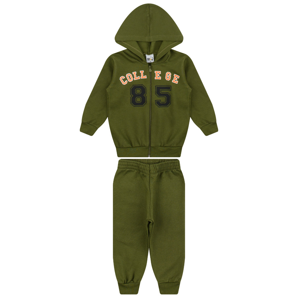 Conjunto Infantil Masculino Jaqueta Ziper College