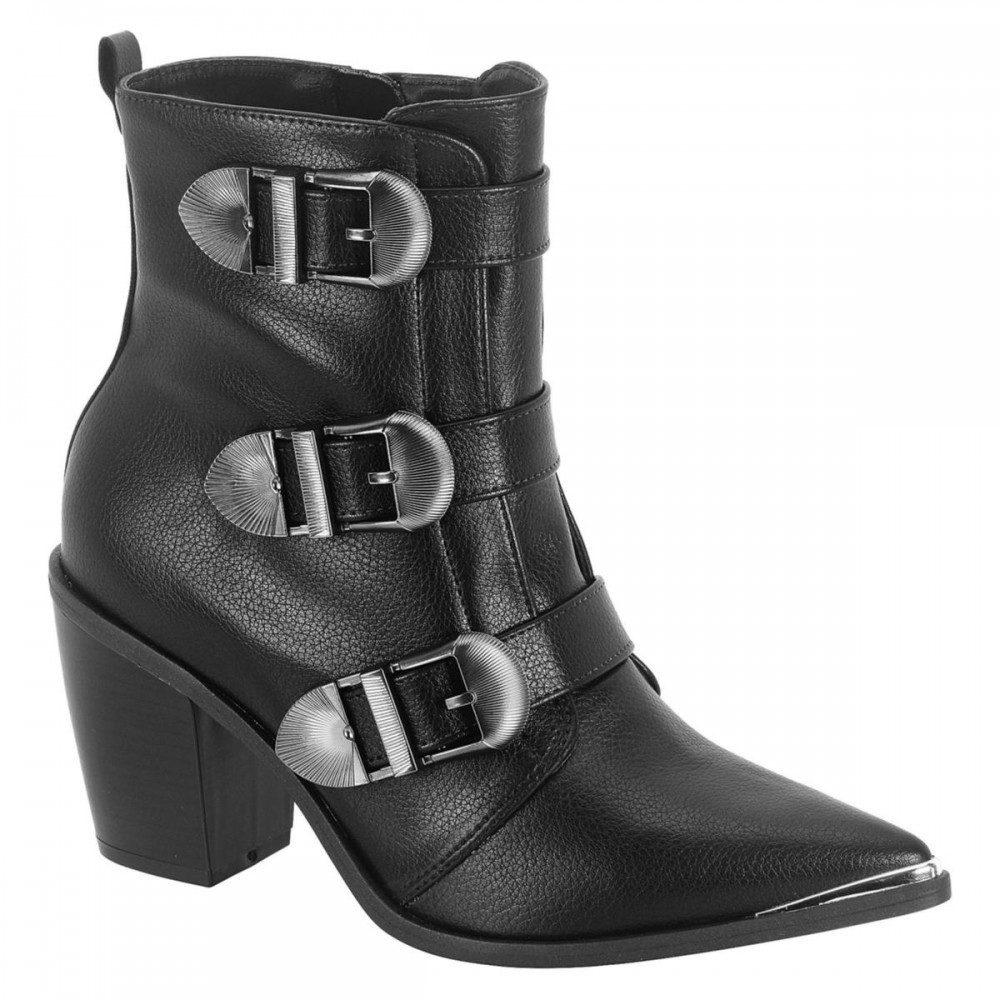 Bota Vizzano 3070.114 Cano Curto Salto Grosso Feminino