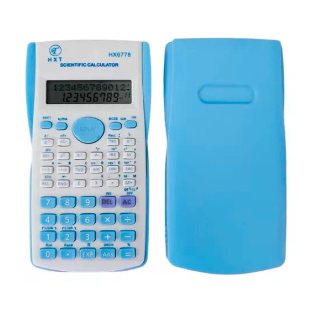 Calculadora Cientifica 240 Funções Escolar 12 Digitos Azul