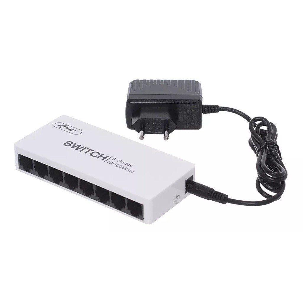 Switch Mini 8 Portas HUB Cabo 10/100MBPS Rede Ethernet Rj-45 em Oferta na Shopee