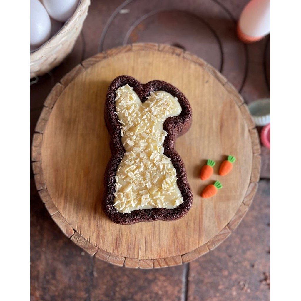 Forma Ballerine Coelho em pé pascoa bolo brownie Caparroz