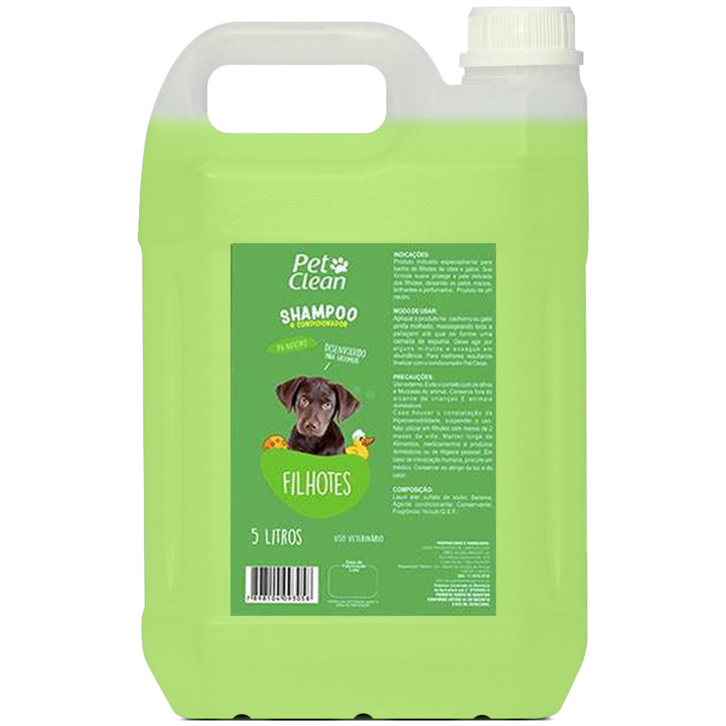 Shampoo e Condicionador Filhote Pet Clean Cães Gatos 5L
