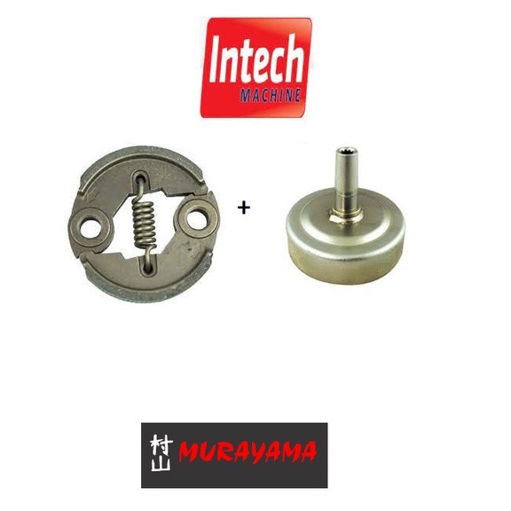 Kit Embreagem + Tambor De Embreagem Roçadeira Intech Machine 43 - 52 - 63 Cilindadras Apoio 1 Rolamento