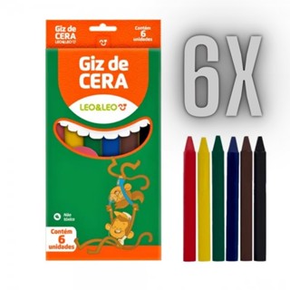 6 Caixinha Giz De Cera Mini 6 Cores Leo leo Atacado em Oferta na Shopee