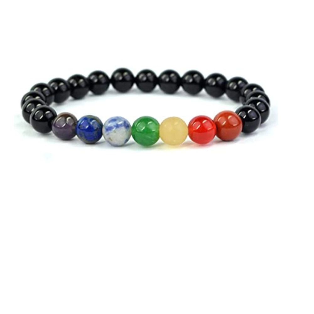 Pulseira dos Chakras com Obsidiana - Equilíbrio e Proteção