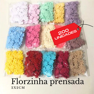 Florzinha PRENSADA 2x2cm com 200 UNIDADES- para Laços e Tiara - Artesanato Aplique Mini Flor em Oferta na Shopee