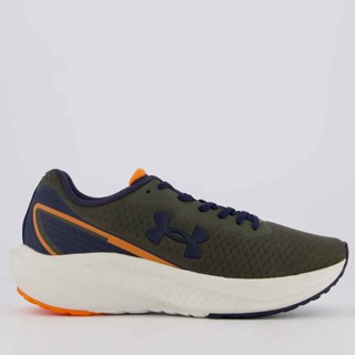 Tênis Under Armour Charged Wing 2 Verde Militar e Laranja em Oferta na Shopee