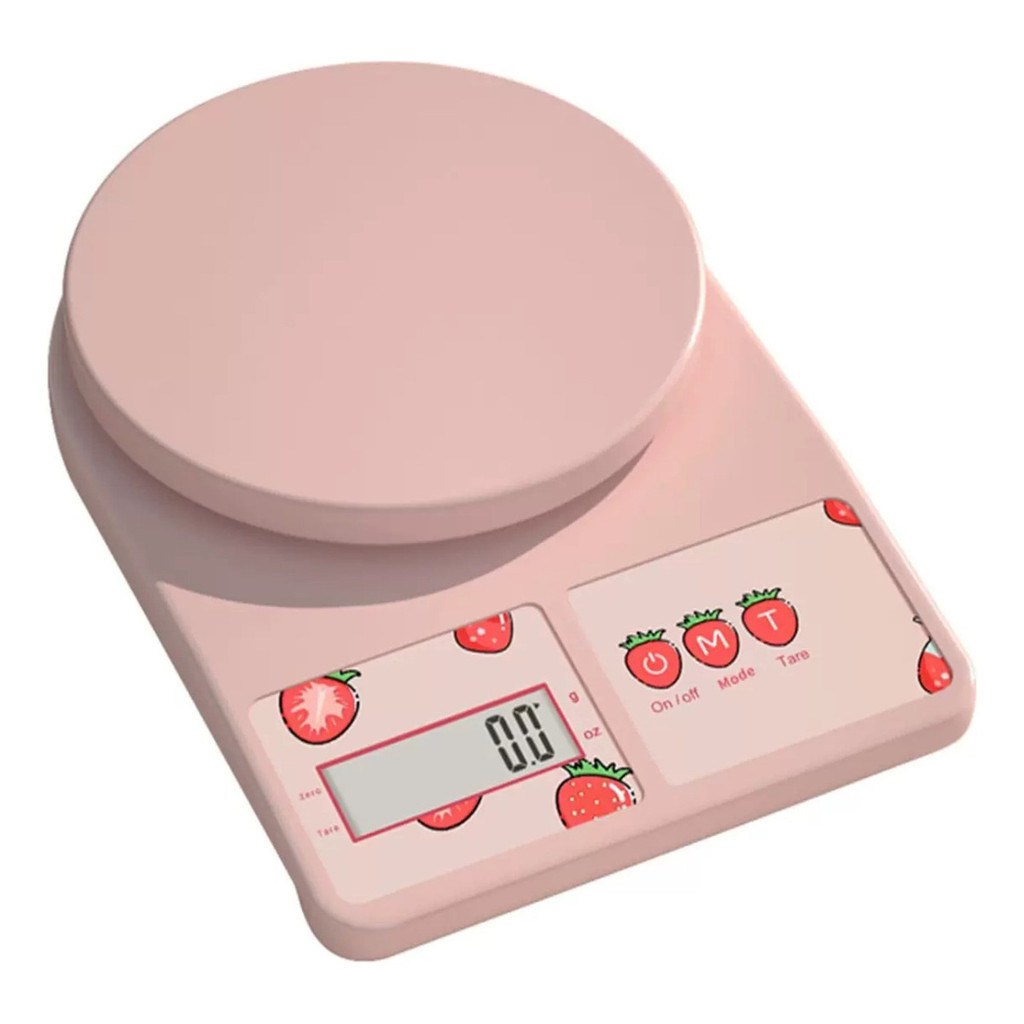 Balança Digital Precisão 0.1g À 10kg Cozinha Rosa Morango em Oferta na Shopee
