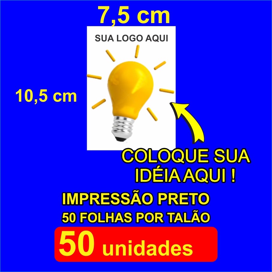 Comanda Bar Restaurante 50 Blocos com sua arte Preto 7,4x10,5 Rascunho use caneta