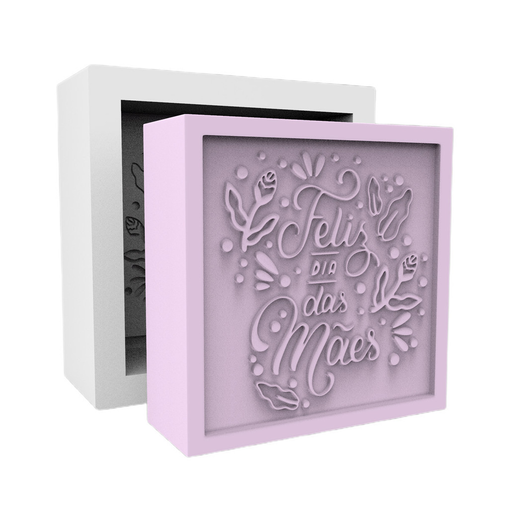 Forma de Silicone Quadrada Feliz Dia das Mães para Artesanato Lembrancinha Vela Sabonete Resina em Oferta na Shopee