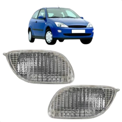 Kit 2 Lanternas Dianteira Para-choque Cristal Focus 1999 2000 A 2002