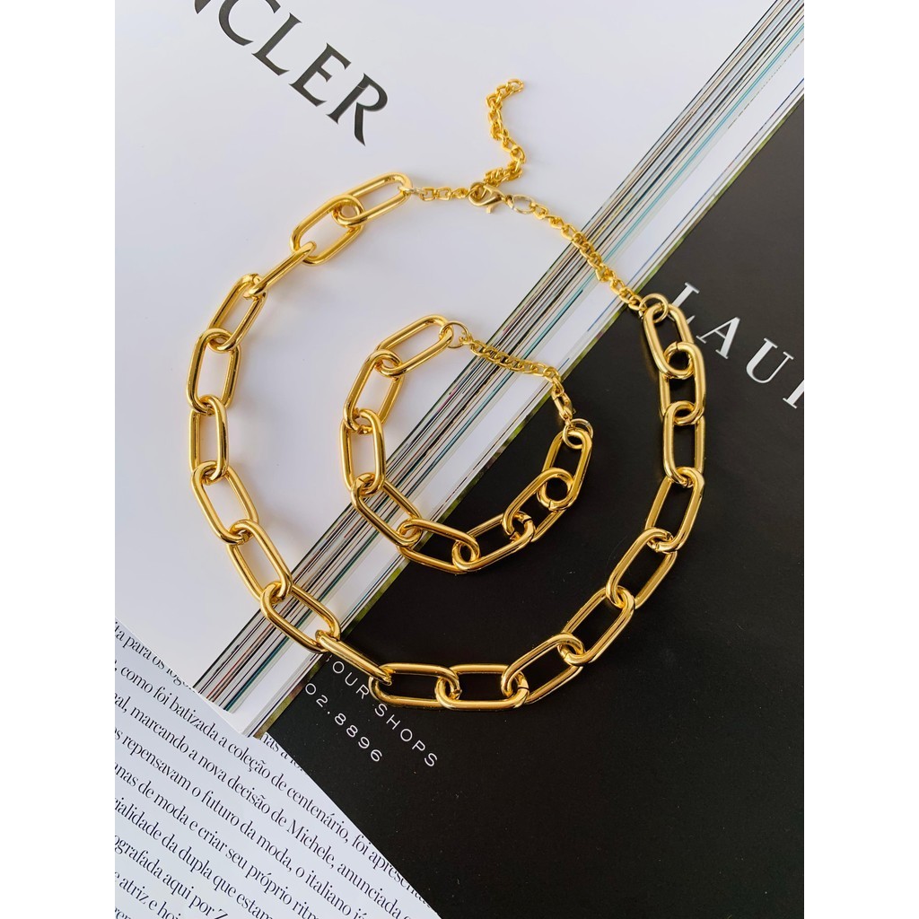 Conjuntos Semi Joia Colares e Pulseiras a Ouro Verniz Italiano