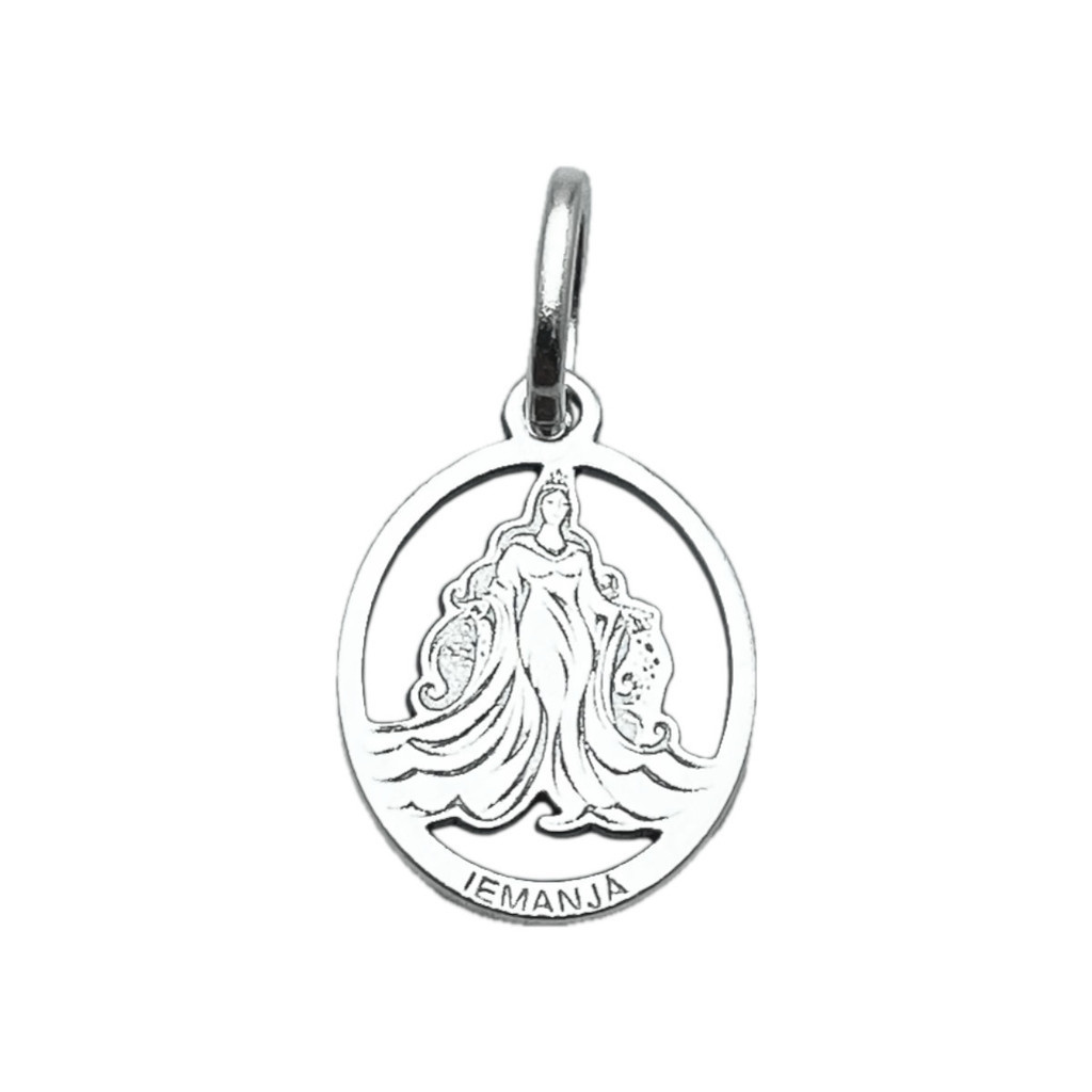 Pingente Iemanjá Medalha Vazada Prata 925 Legítima Maciça Original Umbanda Orixá em Oferta na Shopee