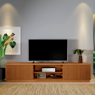 Rack para TV até 75 Polegadas 100% MDF Ripado 2 Portas Valência 220 em Oferta na Shopee
