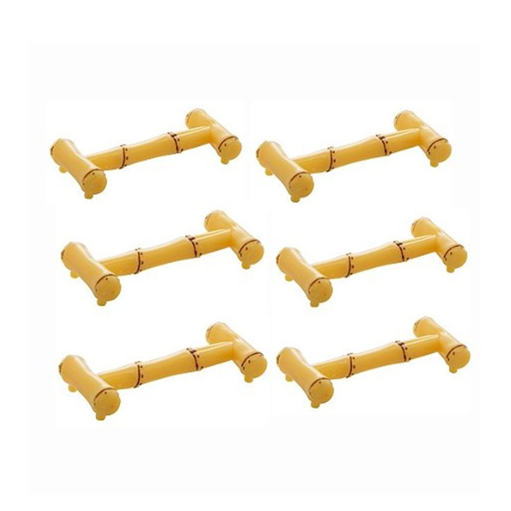 Kit 6 Descanso de Talher Bambu Mesa Plástico Lyor 10,5cm