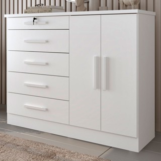 Comoda Istambul 2 Portas 5 Gavetas em Oferta na Shopee