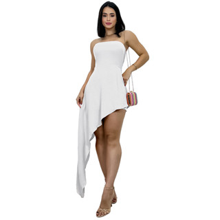 Vestido Feminino Tomara Que Caia Ponta Assimétrico Bico Duna