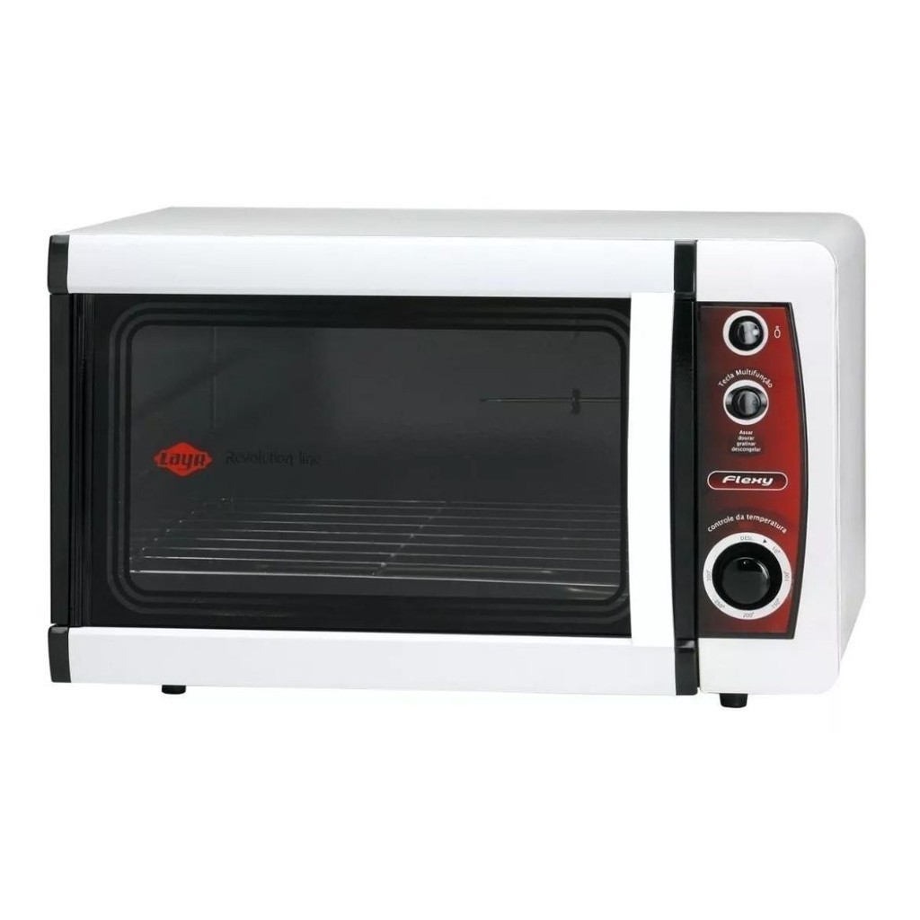 Forno Elétrico de Bancada Joy 22L Autolimpante Branco Layr 127V Cozinha Compacto Facil Bolos Pizza