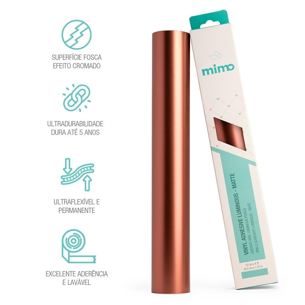 Adesivo Vinil Luminous Fosco -  Ouro Rosé - Mimo - 30,5 cm x 1,22 m - 1 Unid