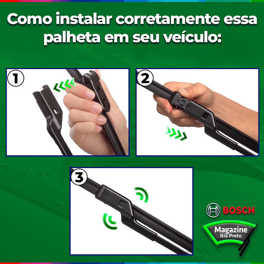 Detalhes do Par Palheta Limpador De Parabrisa Dianteiro Fiesta New Fiesta 2013 Até 2019 Original Bosch