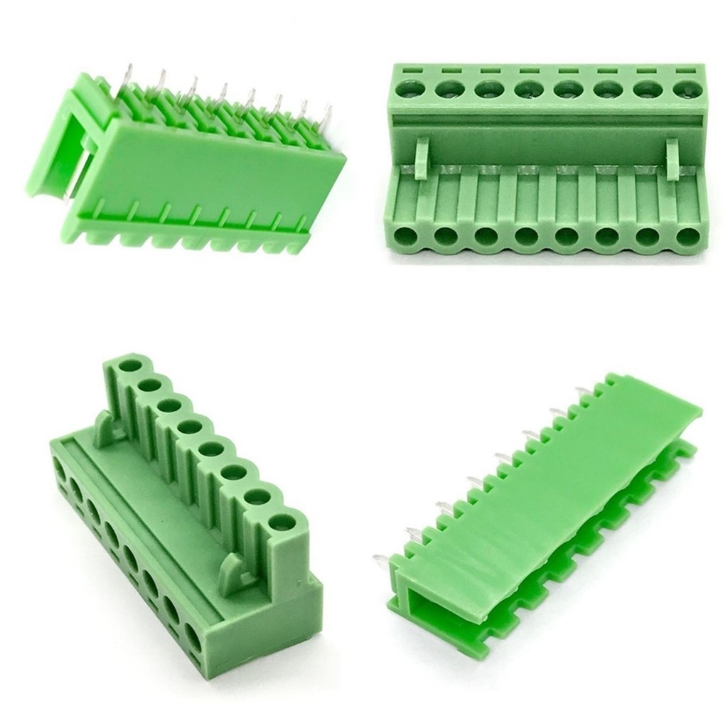 20 Peças Conector Borne 8 Vias Fêmea 5,08mm + 20 Peças Conector 8 Vias Macho Aberto 180º - Akz08