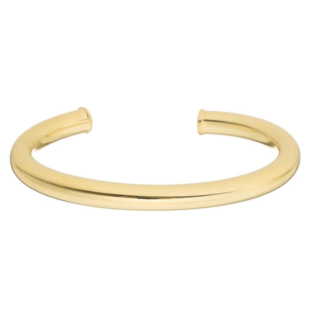 BRACELETE FEMININO FOLHEADO A OURO 18K TUBO LISO JOYCE PIUKA em Oferta na Shopee