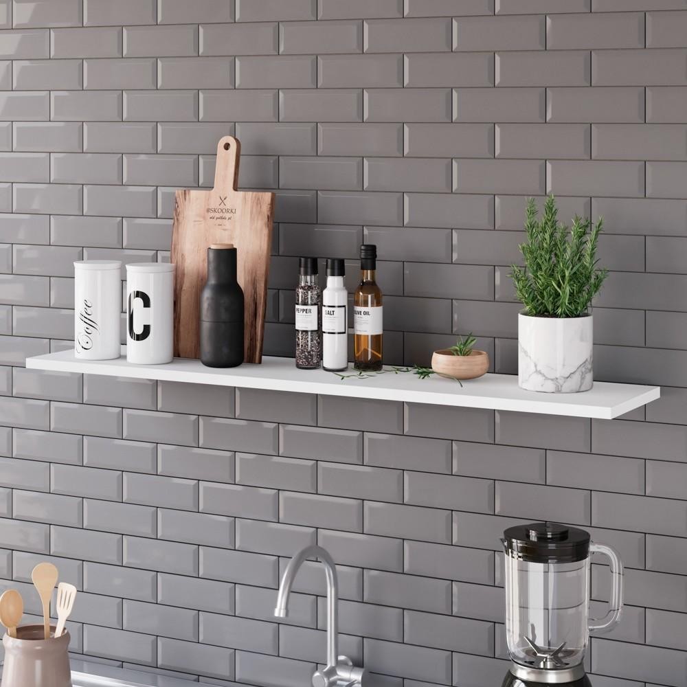 Prateleira Flutuante Para Cozinha Kit 2 Suporte Invisível 68cm Yara Branco - Lumil em Oferta na Shopee