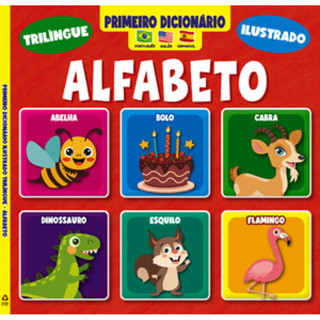 PRIMEIRO DICIONÁRIO TRILÍNGUE ILUSTRADO   ALFABETO em Oferta na Shopee