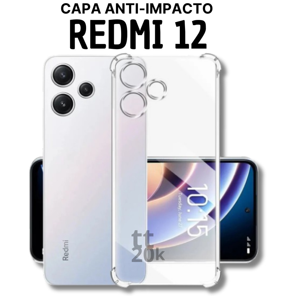 Capa Capinha REDMI 12 Transparente Com Borda De Proteção em Oferta na Shopee