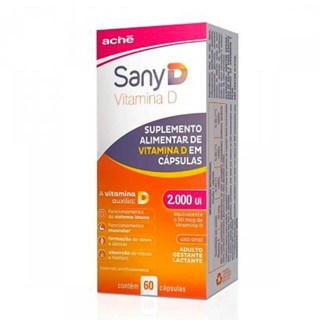 Suplemento Alimentar Vitamina D 2.000UI Sany D Com 60 Cápsulas Para Sistema Imune e Muscular em Oferta na Shopee