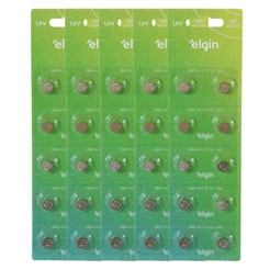 50 Baterias Pilhas Alcalina Lr41 1,5v Blister Cartela Elgin
