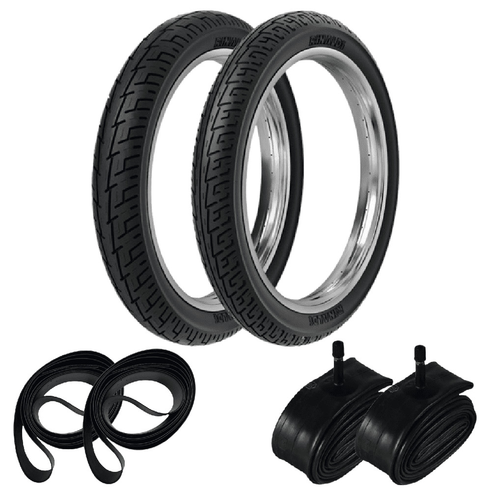Par Pneu Cbx 200 Strada Balão Cg 125 Cg 150 275-18 + 100/90-18 Bs32 Rinaldi + Camaras + Cintas