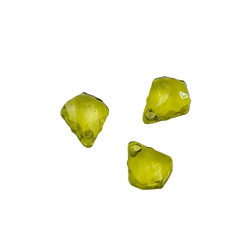 Pingente Bacalhau 11x10mm 10pçs Verde Acrílico Bijuteria 5g