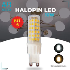 Kit 6 Lâmpada Led 10W G9 Halopin 110V / 220V | Branco Quente | Branco Frio Luz Bipino | Arandelas e Decoração