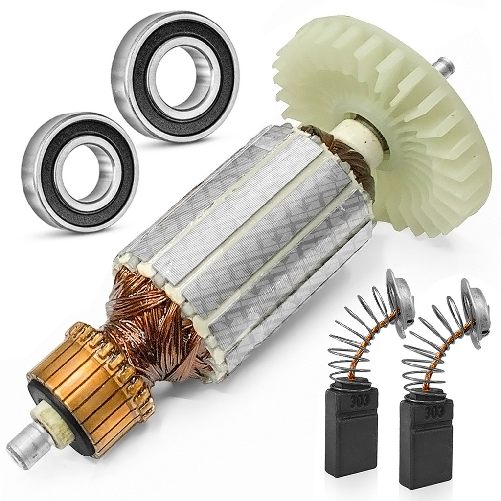 Induzido + Carvão E Rolamentos Serra Mármore 4100ns 4100nh2 110v