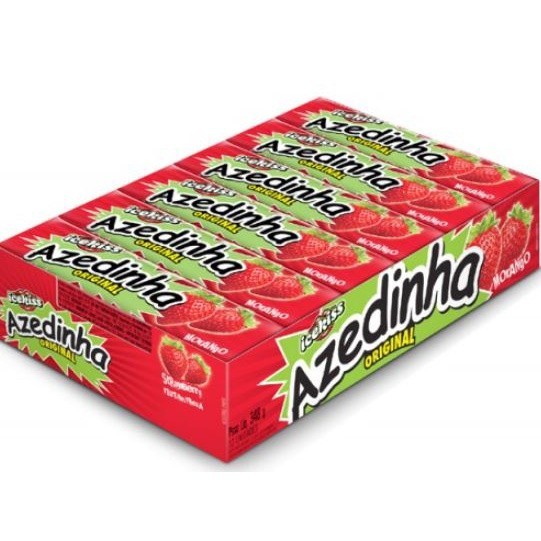Bala Drops  Icekiss Azedinha Morango C/ 12un 348g em Oferta na Shopee