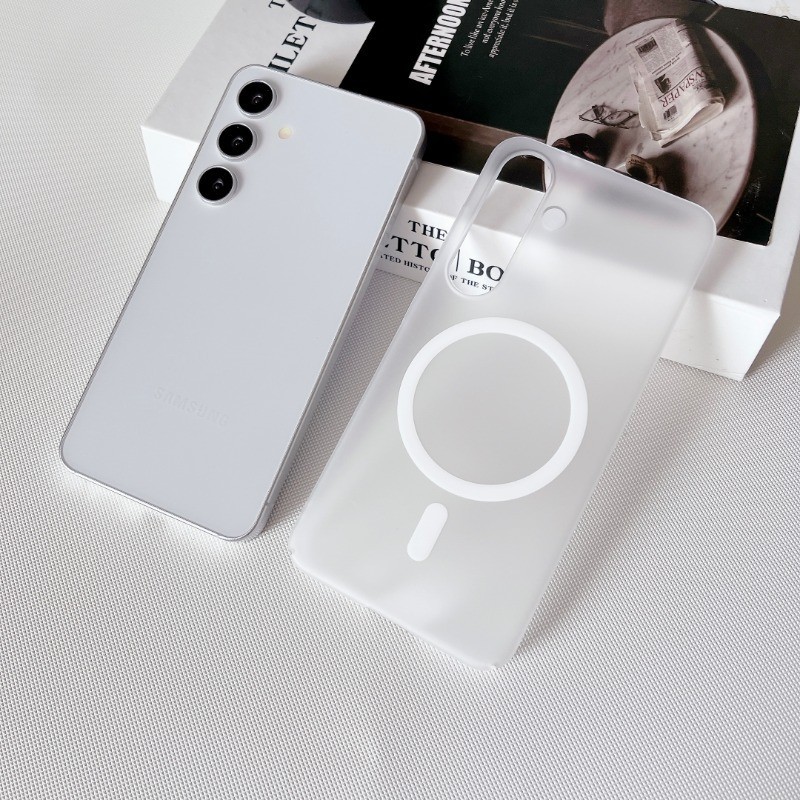 Ultrathin PC Fosco Carregamento Sem Fio Com Concha Rígida De Sucção Magnética Anti-Impressão Digital Caixa De Telefone À Prova De Choque Adequada Para Samsung Galaxy S22 S23 S24 PlusUltra MatteCase
