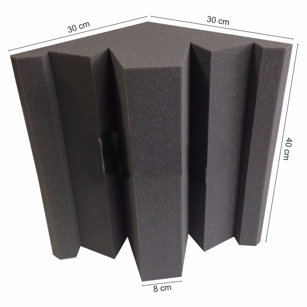 Bass Trap Armadilha de Grave Acústica de Espuma PU Cor Natural 30 x 30 x 40 cm Densidade 23 kg/m³