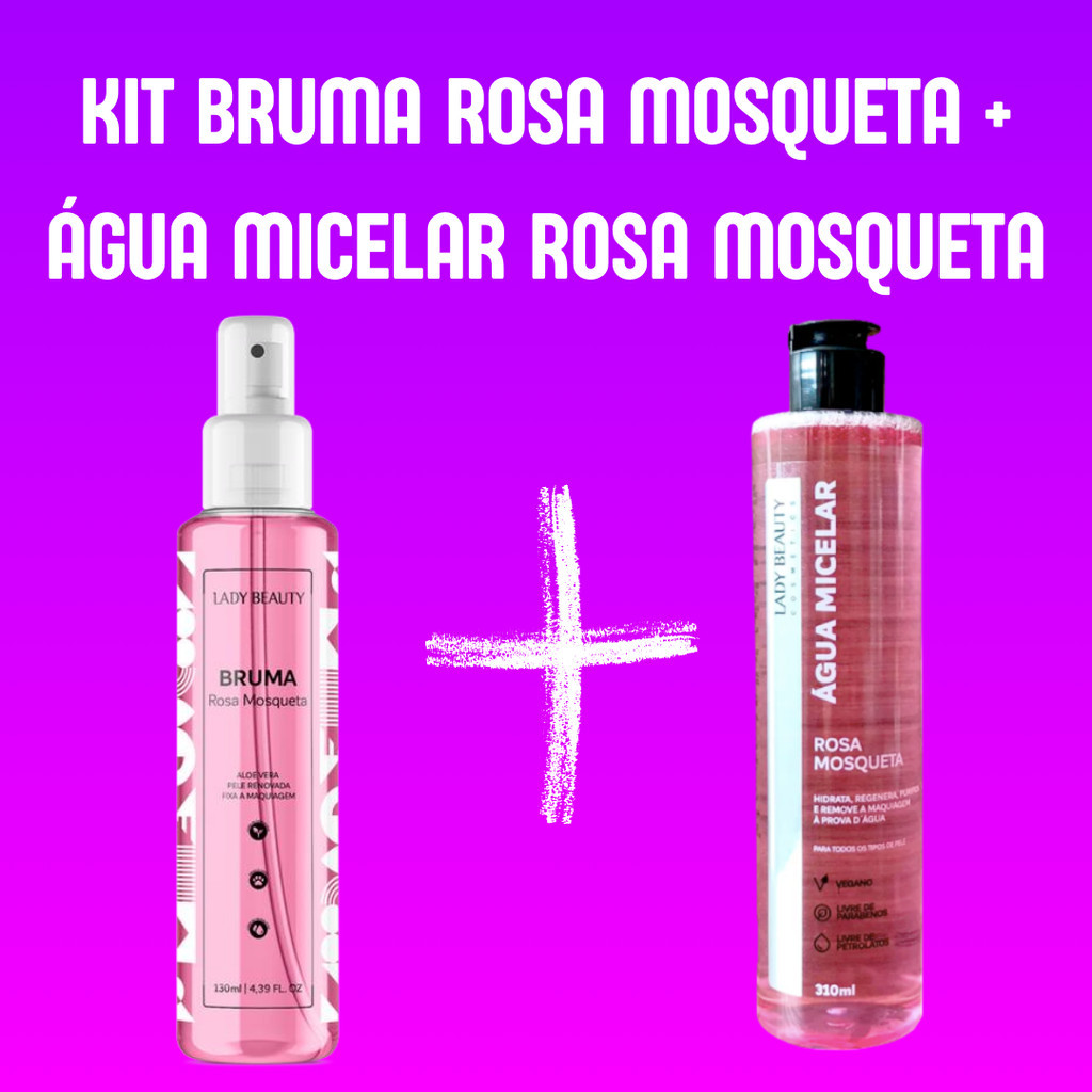 Kit Bruma Rosa Mosqueta Fixadora + Água Micelar Rosa Mosqueta Skin Care Cheirinho em Oferta na Shopee