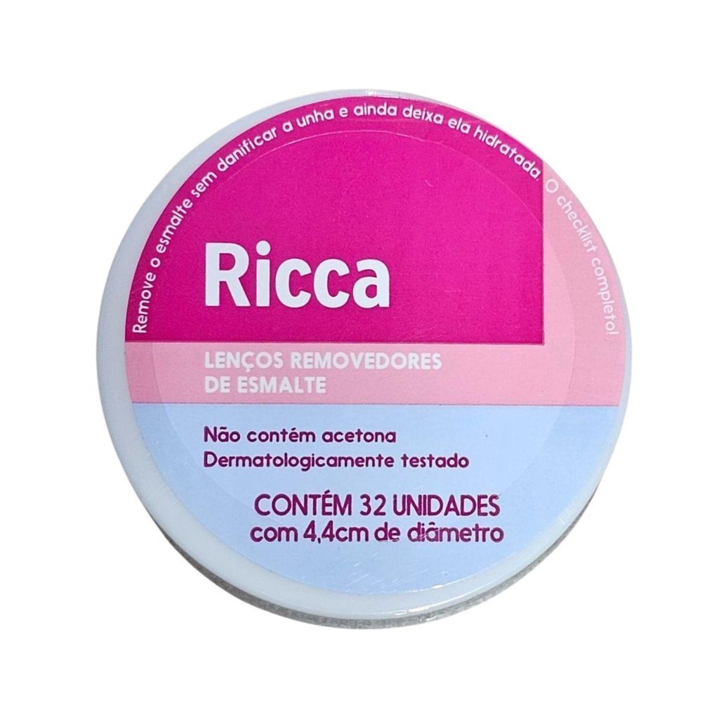 Lenços Removedor De Esmalte Ricca 32 Unidades