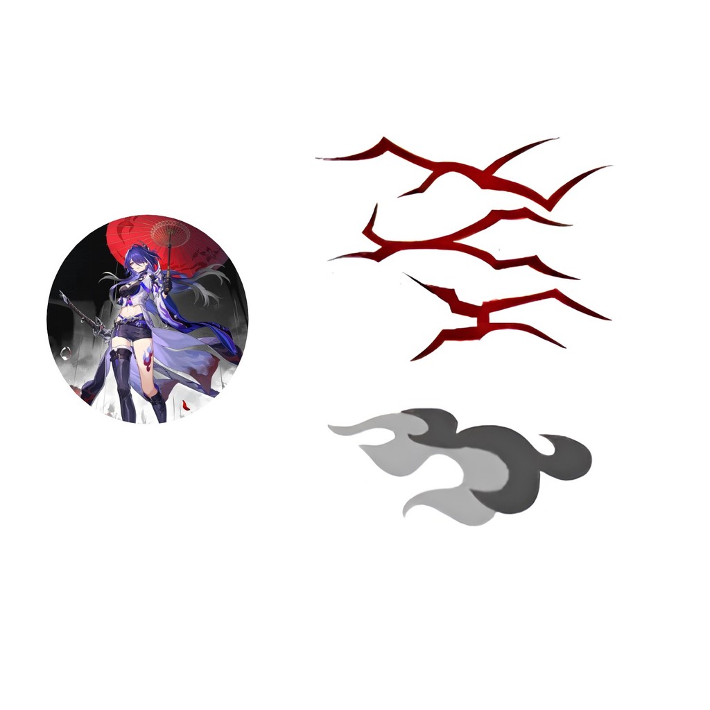 Tatuagem temporária Acheron de Honkai Star Rail cosplay