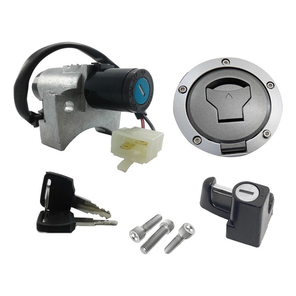 Kit Chave Titan 160 Até Ano 2017 Ex Ignição + Trava + Tampa Tanque 2 Fios — imagem 2 de 2