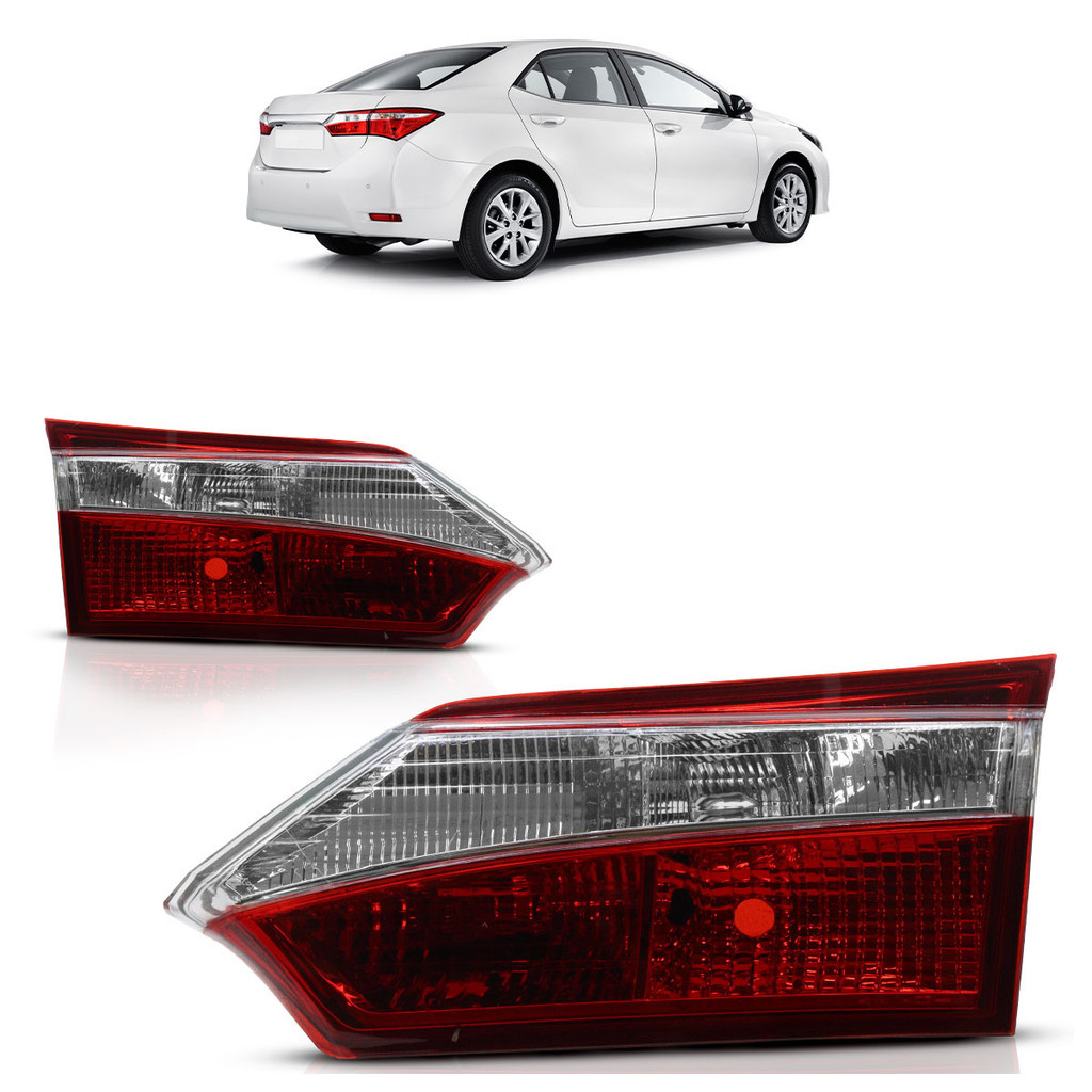 Par Lanterna Traseira Corolla 2015 2016 2017 2018 Bicolor Lente Estriada Acrílico em Oferta na Shopee
