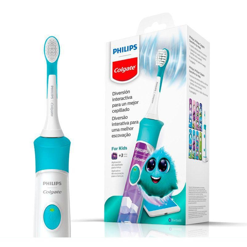 Escova Dental Elétrica Infantil Philips Colgate SonicPro em Oferta na Shopee