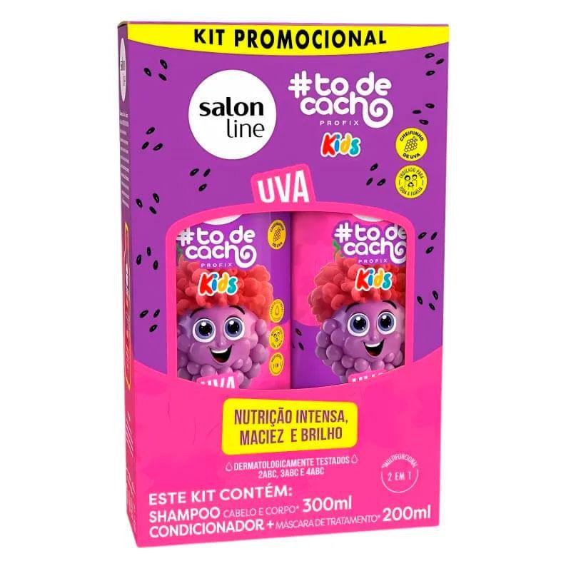 Kit Shampoo Salon line #Todecacho Kids Uva 300ml + Condicionador Salon line Uva 200ml