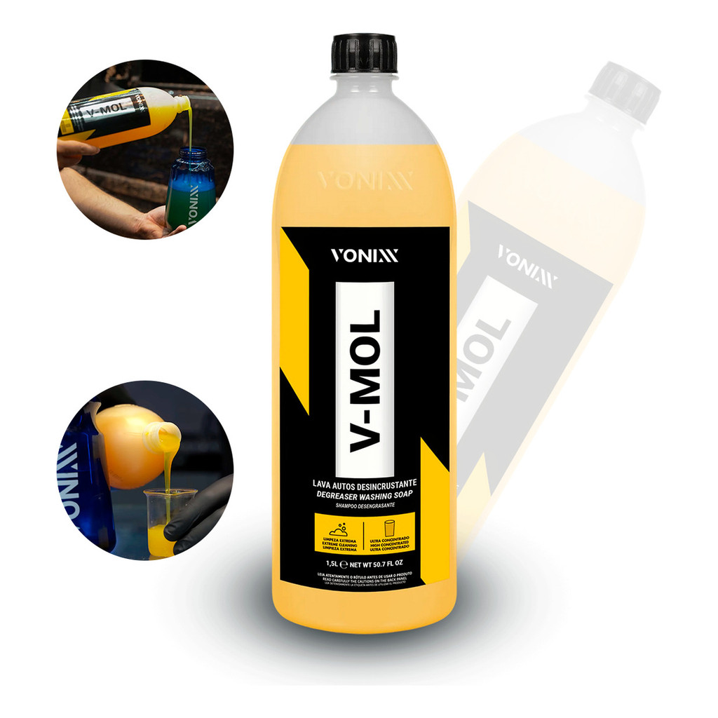 Shampoo Automotivo V-MOL Vonixx 1,5L Limpeza Pesada, Rende até 1:100, Seguro para Pintura, Ideal para Veículos Off-Road em Oferta na Shopee