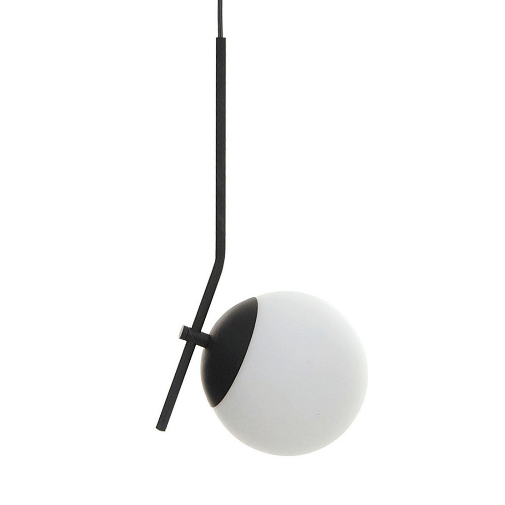 Lustre Pendente Jabuticaba Inclinado Globo 15 cm Preto 110v/220v