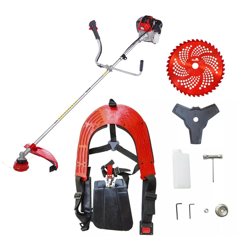 KIT ROÇADEIRA A GASOLINA LATERAL TOYAMA RT52L-B 52CC 2.0HP 2T COM CARRETEL NYLON E 2 LÂMINAS em Oferta na Shopee