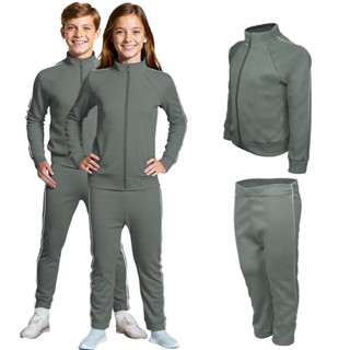 Conjunto Helanca juvenil - Cinza Chumbo em Oferta na Shopee