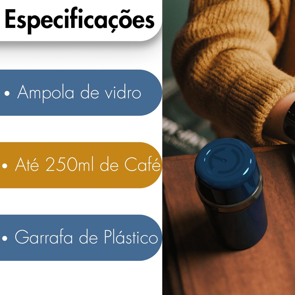 Detalhes do Garrafa Térmica Fano 250ml para Café Chá Leite Suco Água Leve Portátil Escolar - Unitermi